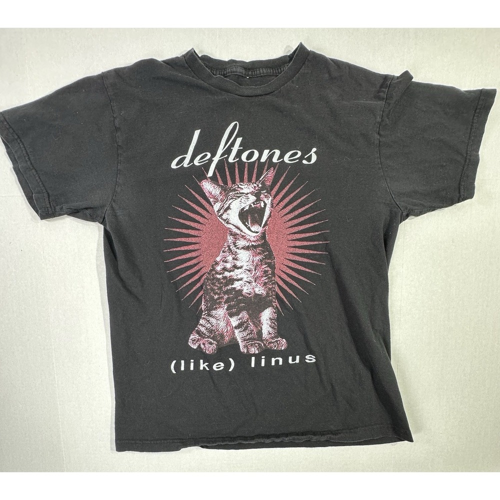 Deftones (Like) Linus Band T-Shirt Black XL Graphic Tee Cat Design Rock Metal